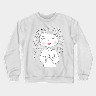 Little girl prayer Crewneck Sweatshirt